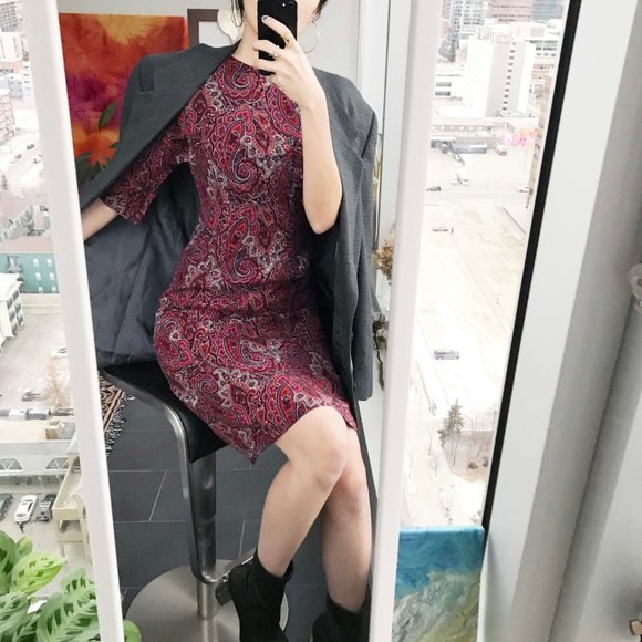 Vintage 70s psychedelic paisley midi dress - Picture 8 of 8